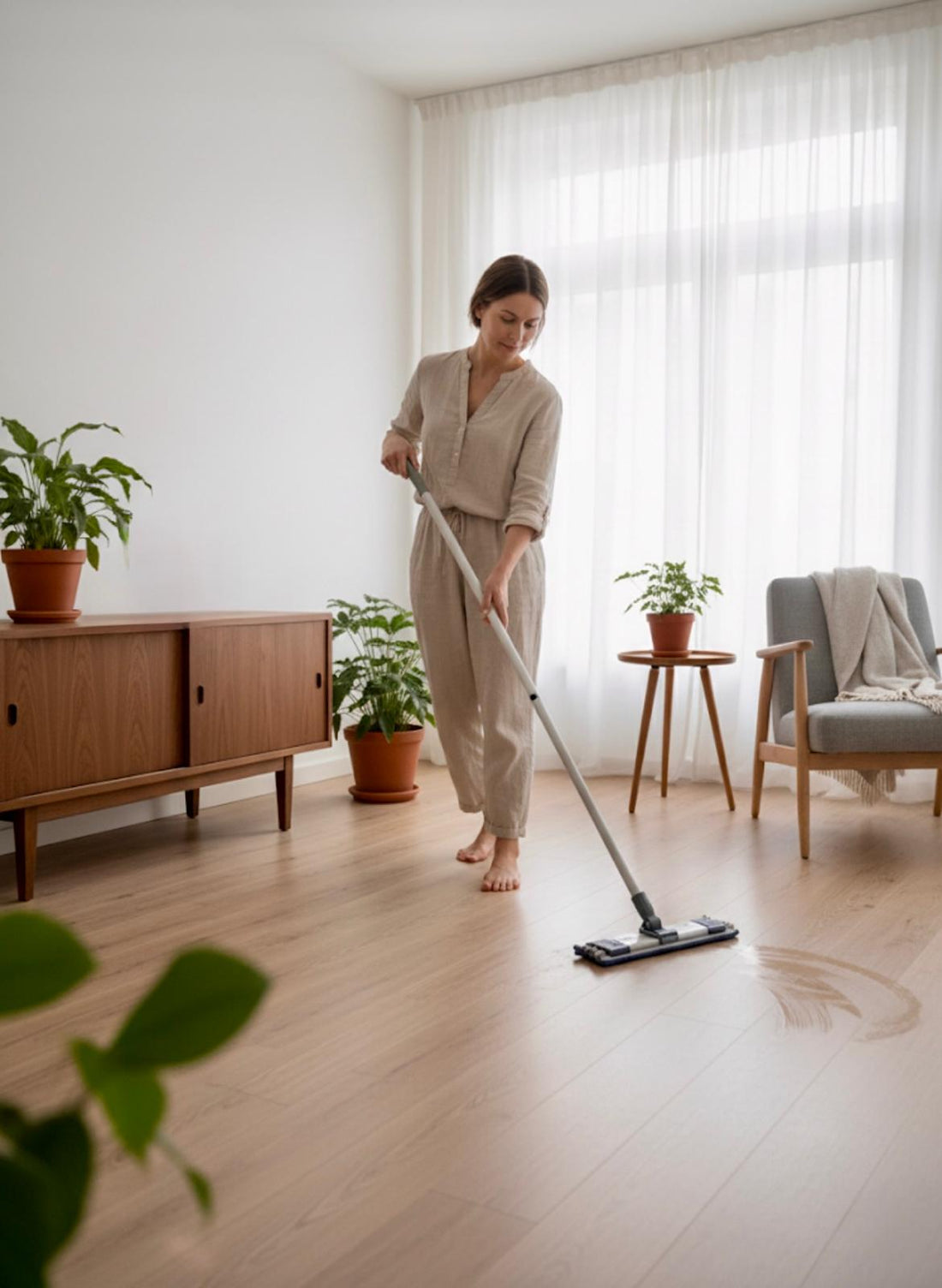 Wohnraum der gewischt wird