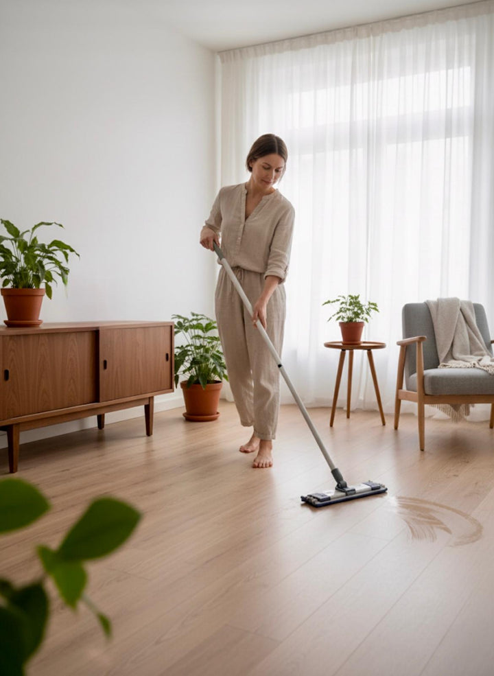 Wohnraum der gewischt wird