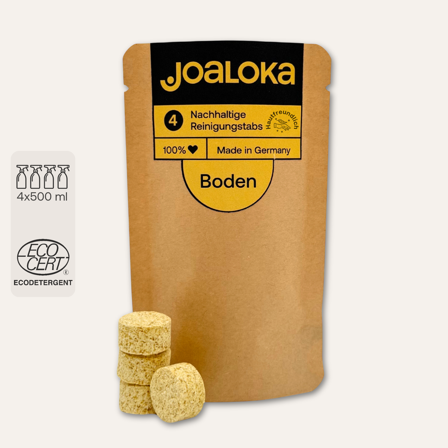 4 Bodenreiniger-Tabs - ergibt 4 x 500 ml Reiniger