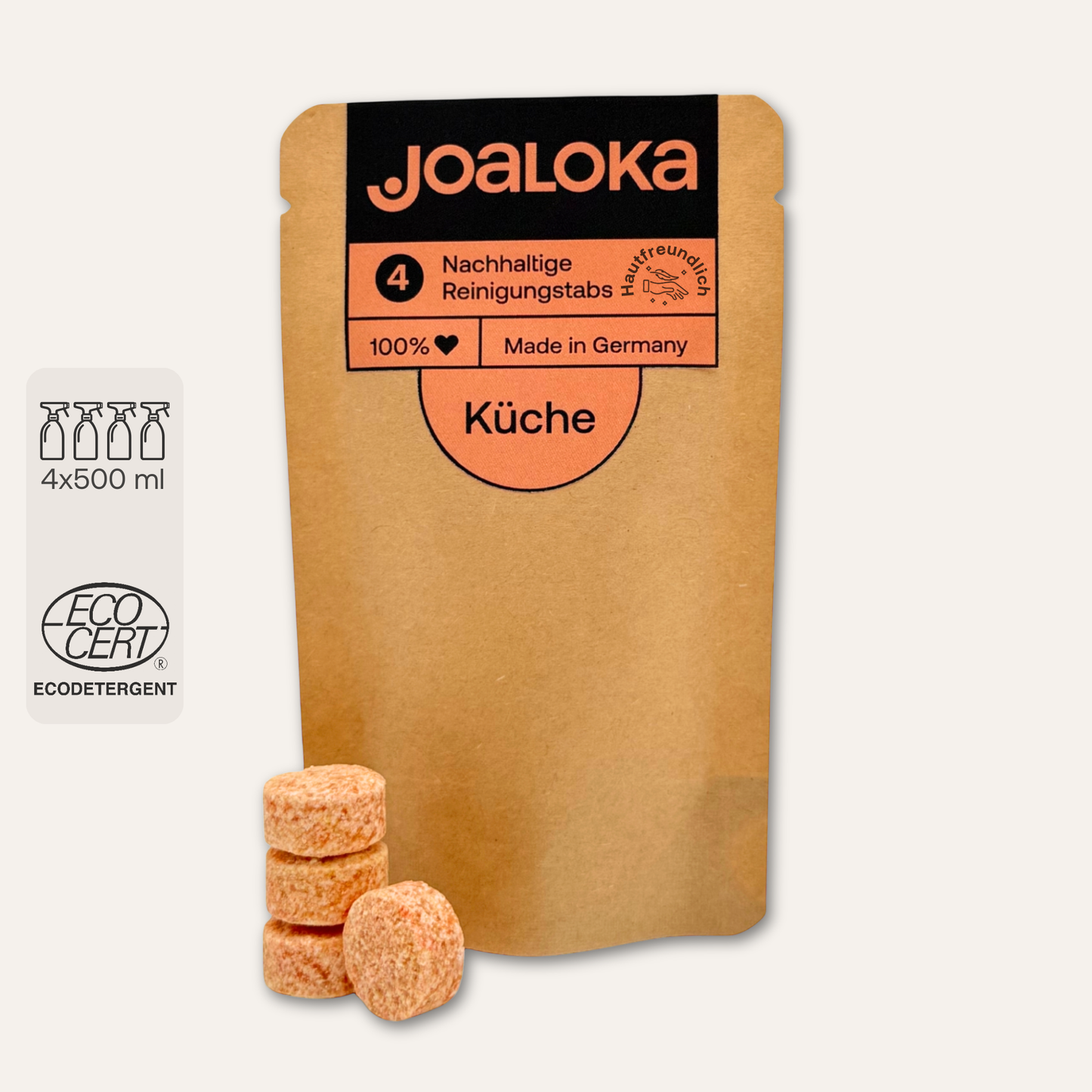 4 Küchenreiniger-Tabs - ergibt 4 x 500 ml Reiniger