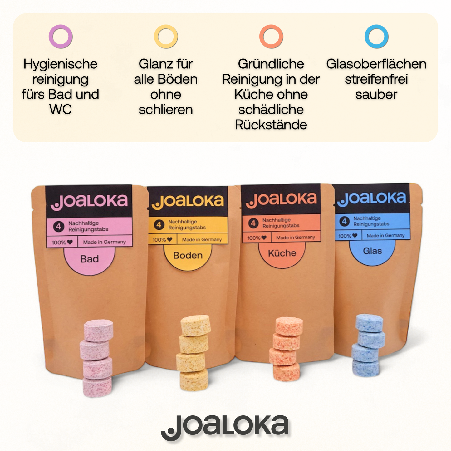 4 Bodenreiniger-Tabs - ergibt 4 x 500 ml Reiniger