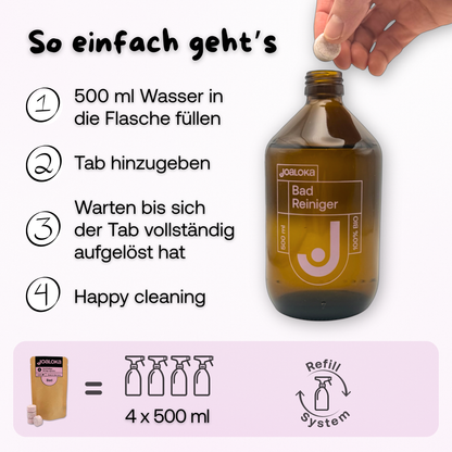 4 Badreiniger-Tabs - ergibt 4 x 500 ml Reiniger