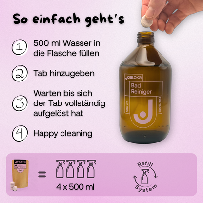 4 Badreiniger-Tabs - ergibt 4 x 500 ml Reiniger