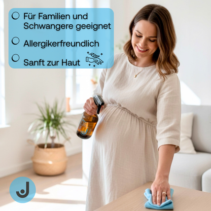 Glasreiniger-Set: 4 Tabs & Braunglasflasche - ergibt 4x500 ml Reiniger