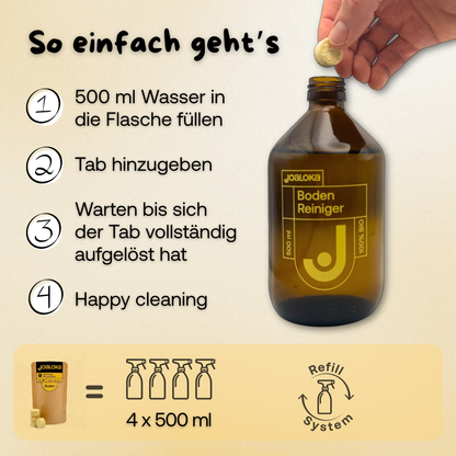4 Bodenreiniger-Tabs - ergibt 4 x 500 ml Reiniger