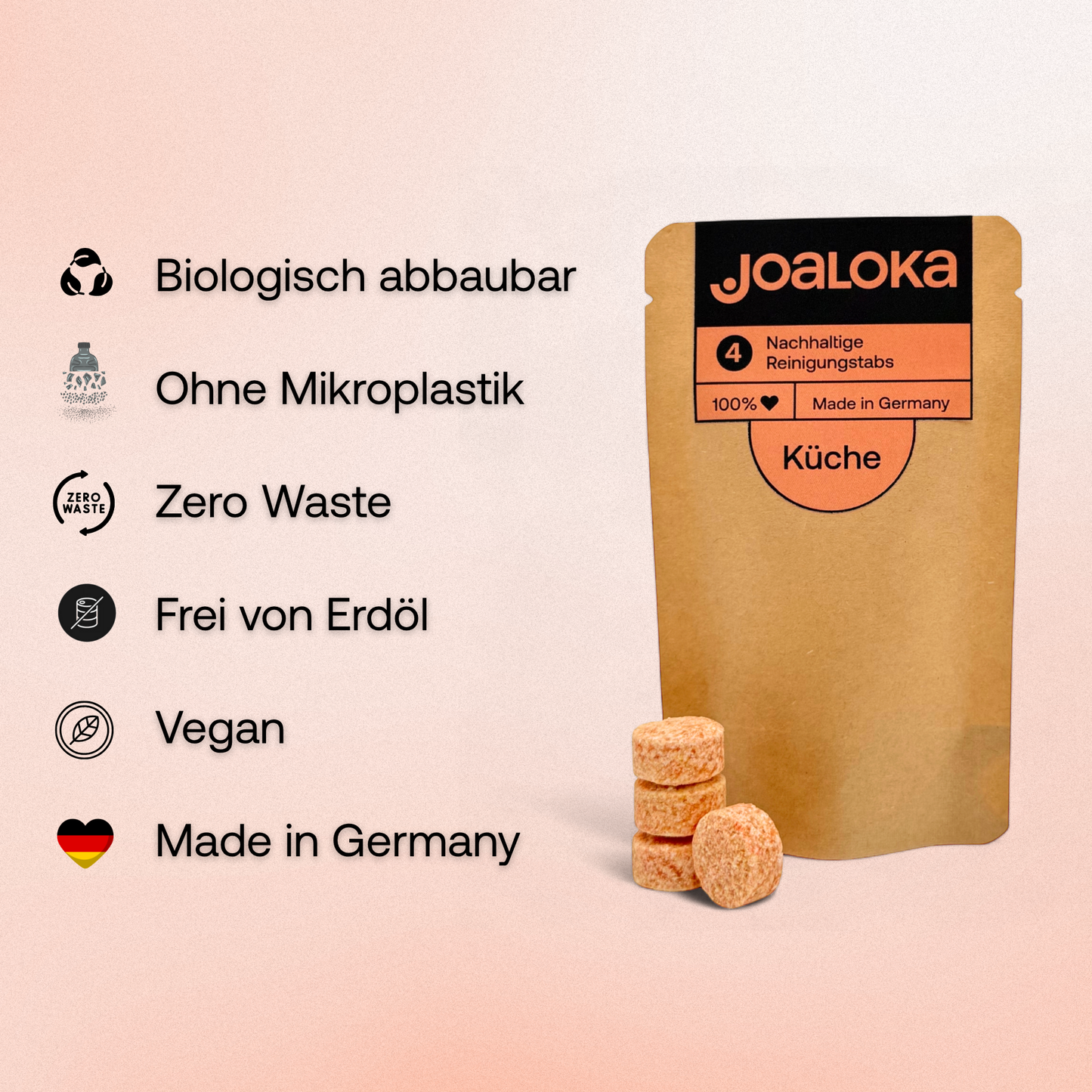 4 Küchenreiniger-Tabs - ergibt 4 x 500 ml Reiniger