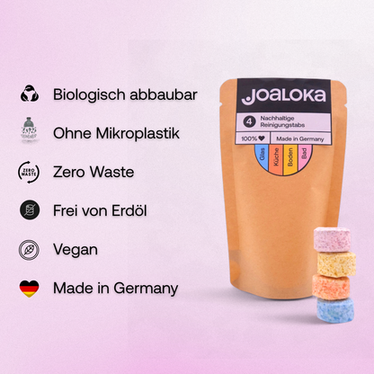 4er Tabs-Mix Starterpack - Glas, Küche, Boden, Bad - ergibt 4 x 500 ml Reiniger