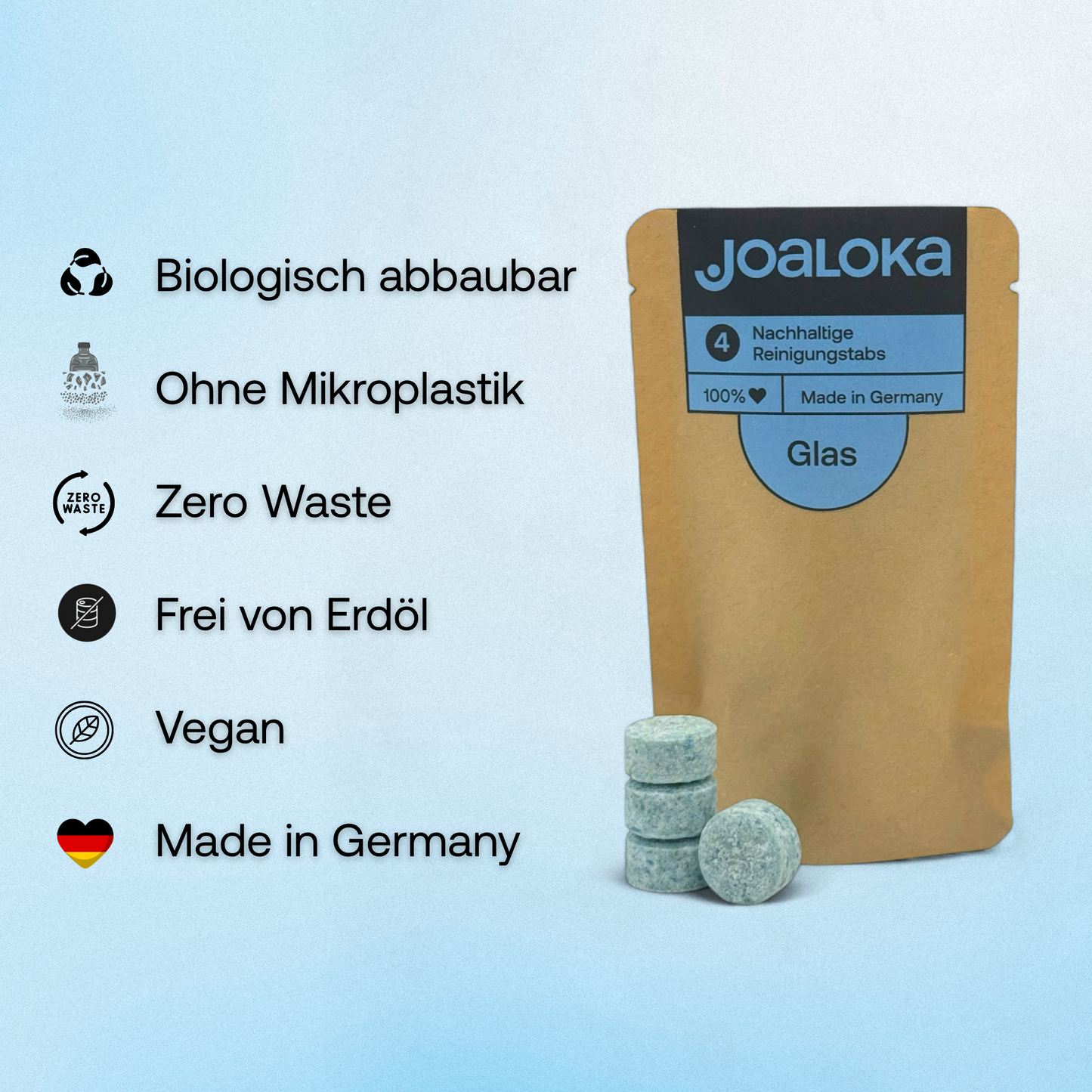 4 Glasreiniger-Tabs - ergibt 4 x 500 ml Reiniger