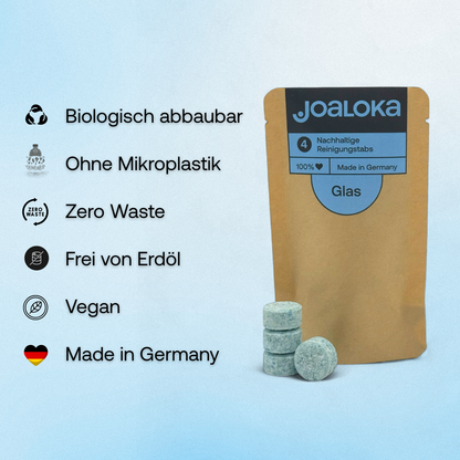 4 Glasreiniger-Tabs - ergibt 4 x 500 ml Reiniger