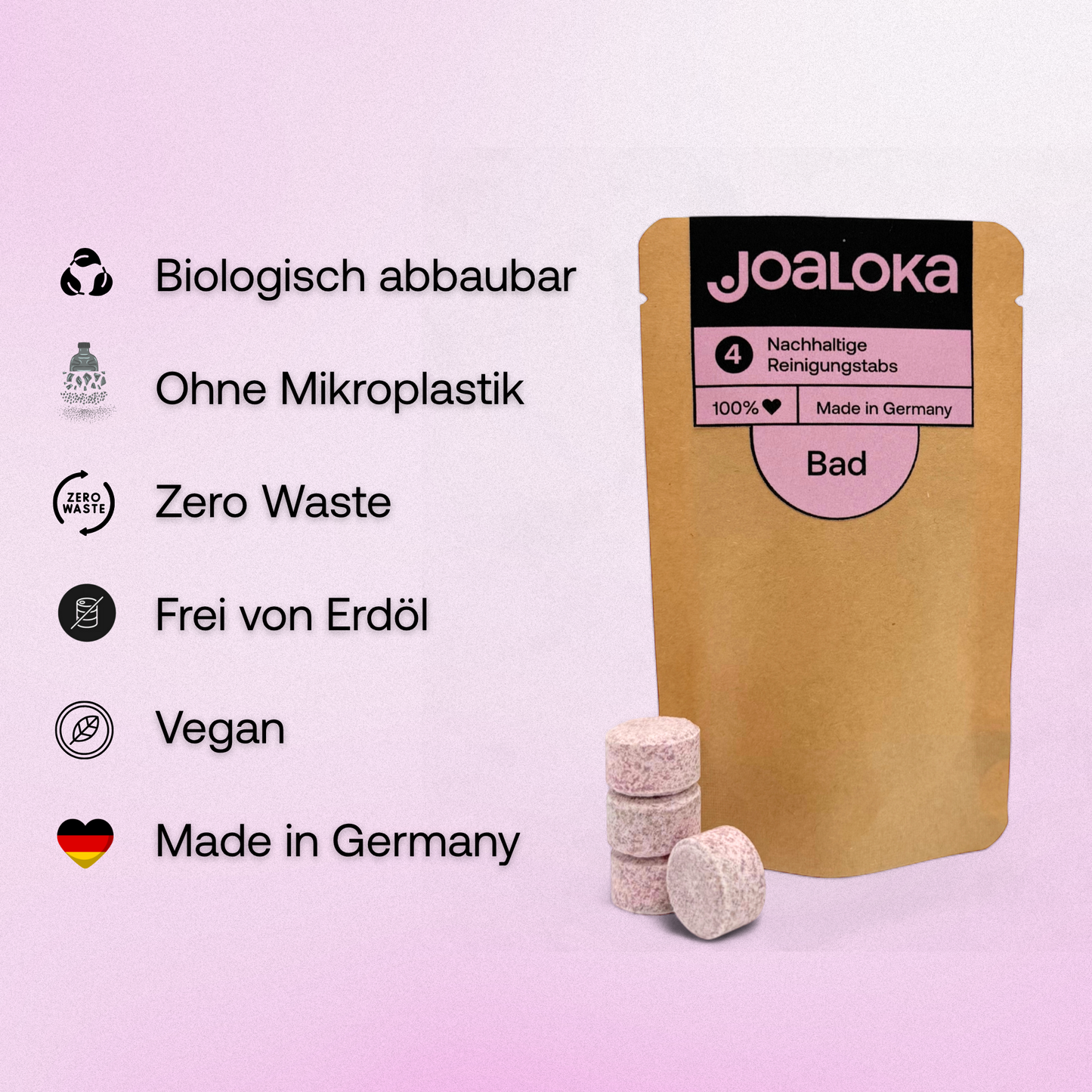 4 Badreiniger-Tabs - ergibt 4 x 500 ml Reiniger