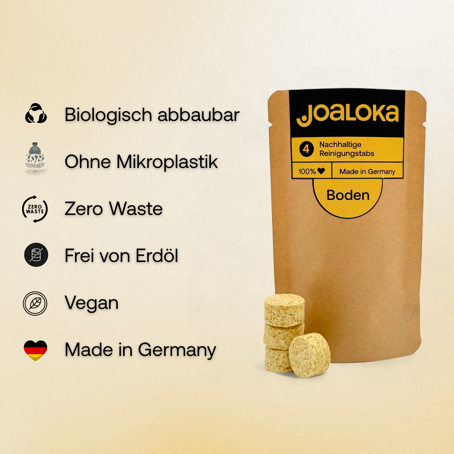 4 Bodenreiniger-Tabs - ergibt 4 x 500 ml Reiniger