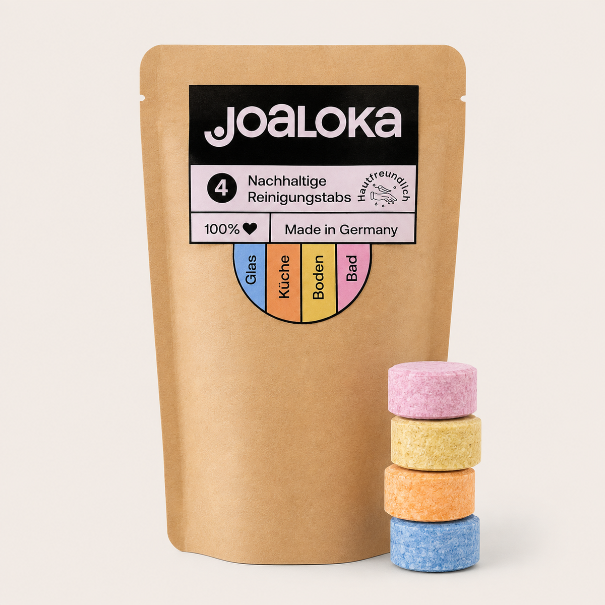 4er Tabs-Mix Starterpack - Glas, Küche, Boden, Bad - ergibt 4 x 500 ml Reiniger